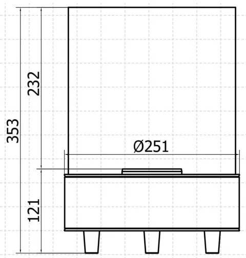 Șemineu BIO Planika Lotus 35,3x25,1 cm 2,5kW