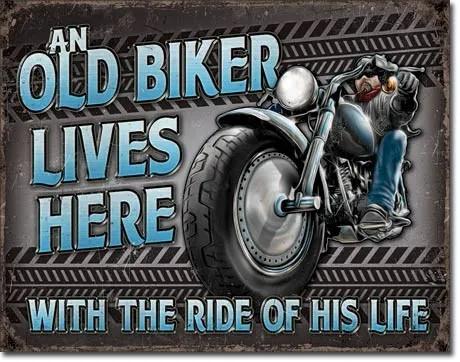 Placă metalică Old Biker - Ride