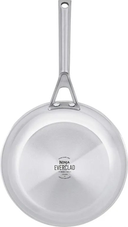 Tigaie Ninja EverClad C90028DE, 28 cm, 3 straturi, Rezistenta la cuptor pana la 315 °C, Fara PFAS, Inductie, Otel inoxidabil