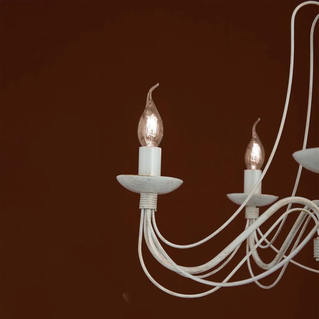 Candelabru design rustic cu 5 brate Vela, ivory
