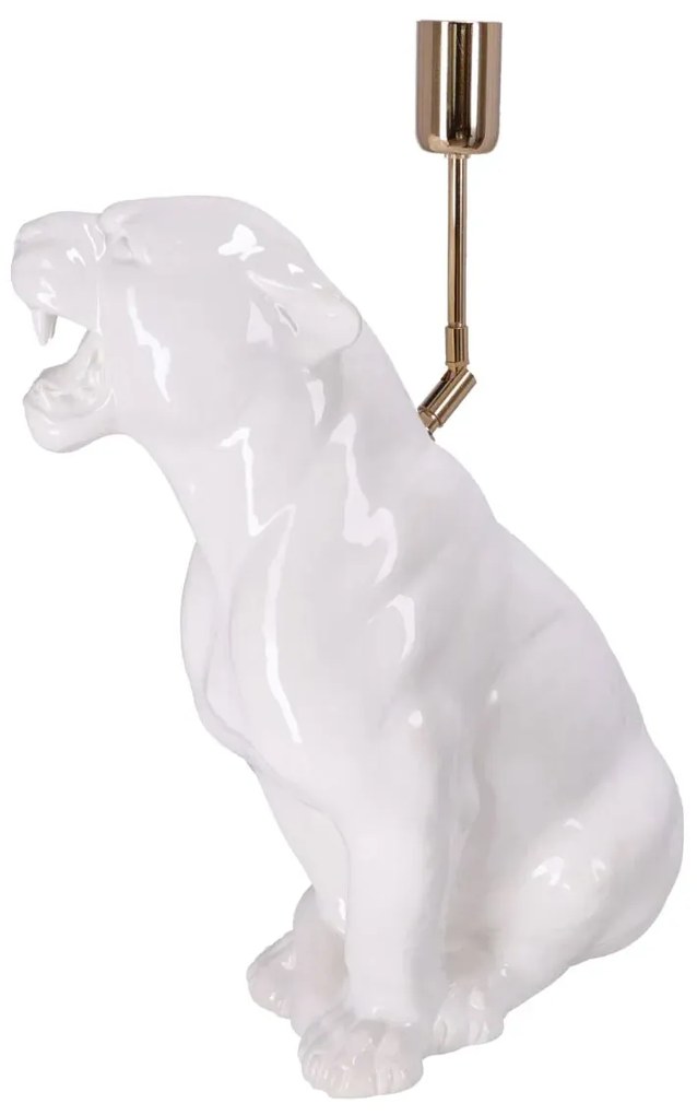 Lampa ceramica Leopard Alb h 45 cm