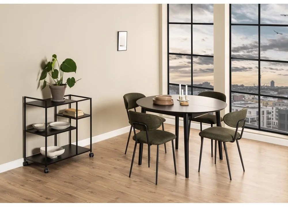 Masă de dining rotundă extensibilă cu blat cu aspect de lemn de stejar ø 115 cm Montreux – Actona