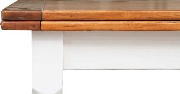 Masa extensibila, L160(290) 90 H80 cm, alb antic nuc antichizat, lemn masiv
