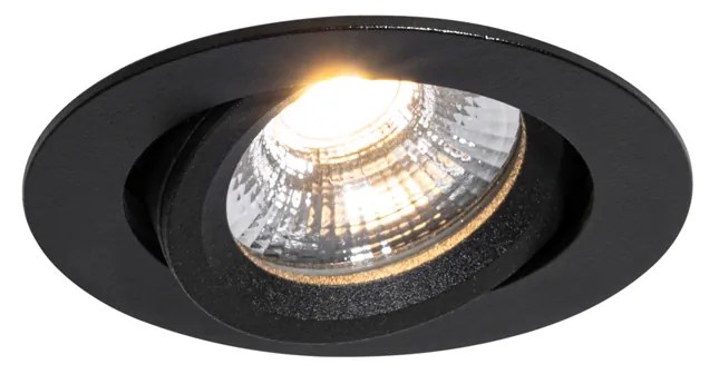 Spot îngropat reglabil negru 8,2 cm cu LED reglabil până la IP54 Ultra Slim - Pupil