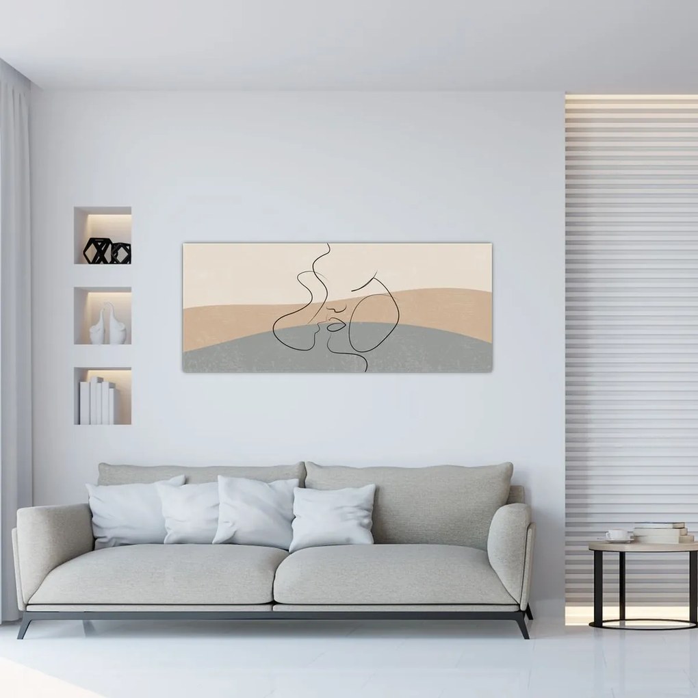Tablou - Sărut de linie de artă (120x50 cm)