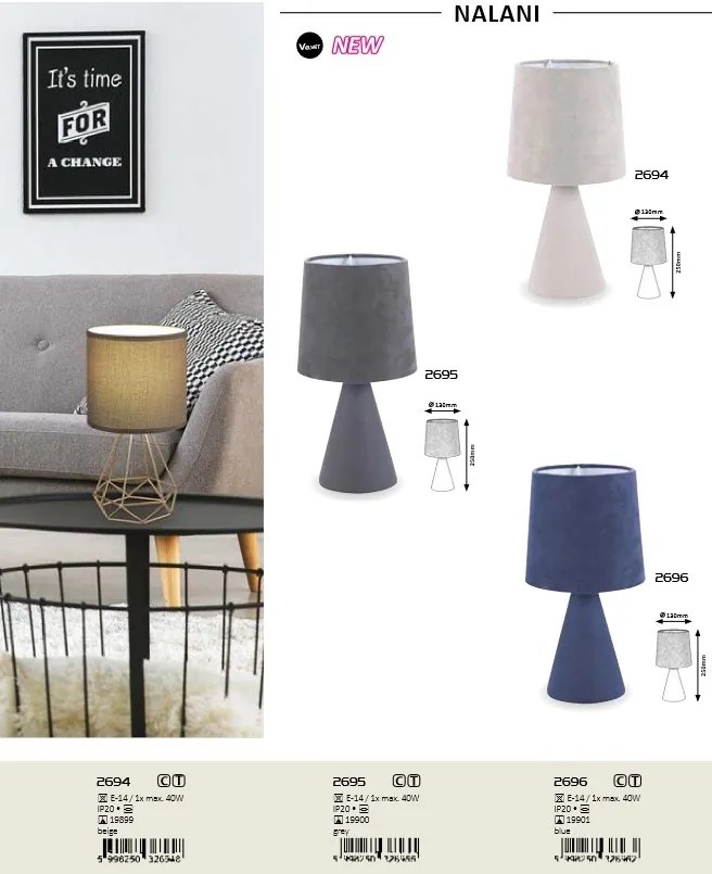 Veioza / Lampa de masa design modern Nalani 2694 RX