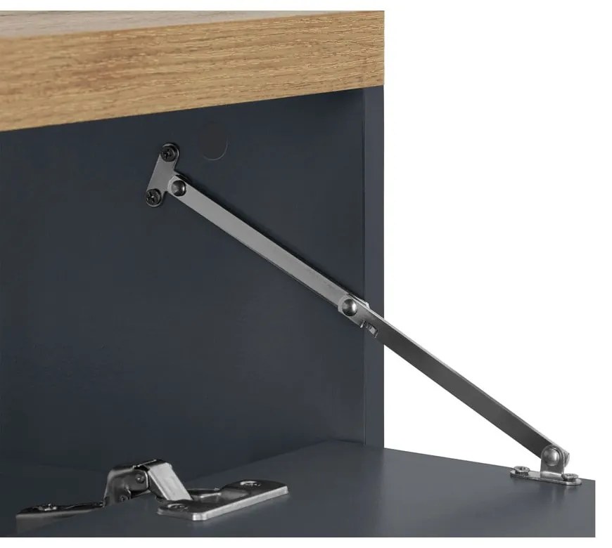 Dulap sub chiuvetă gri antracit cu aspect de lemn de stejar 60x57 cm Thessa – Støraa