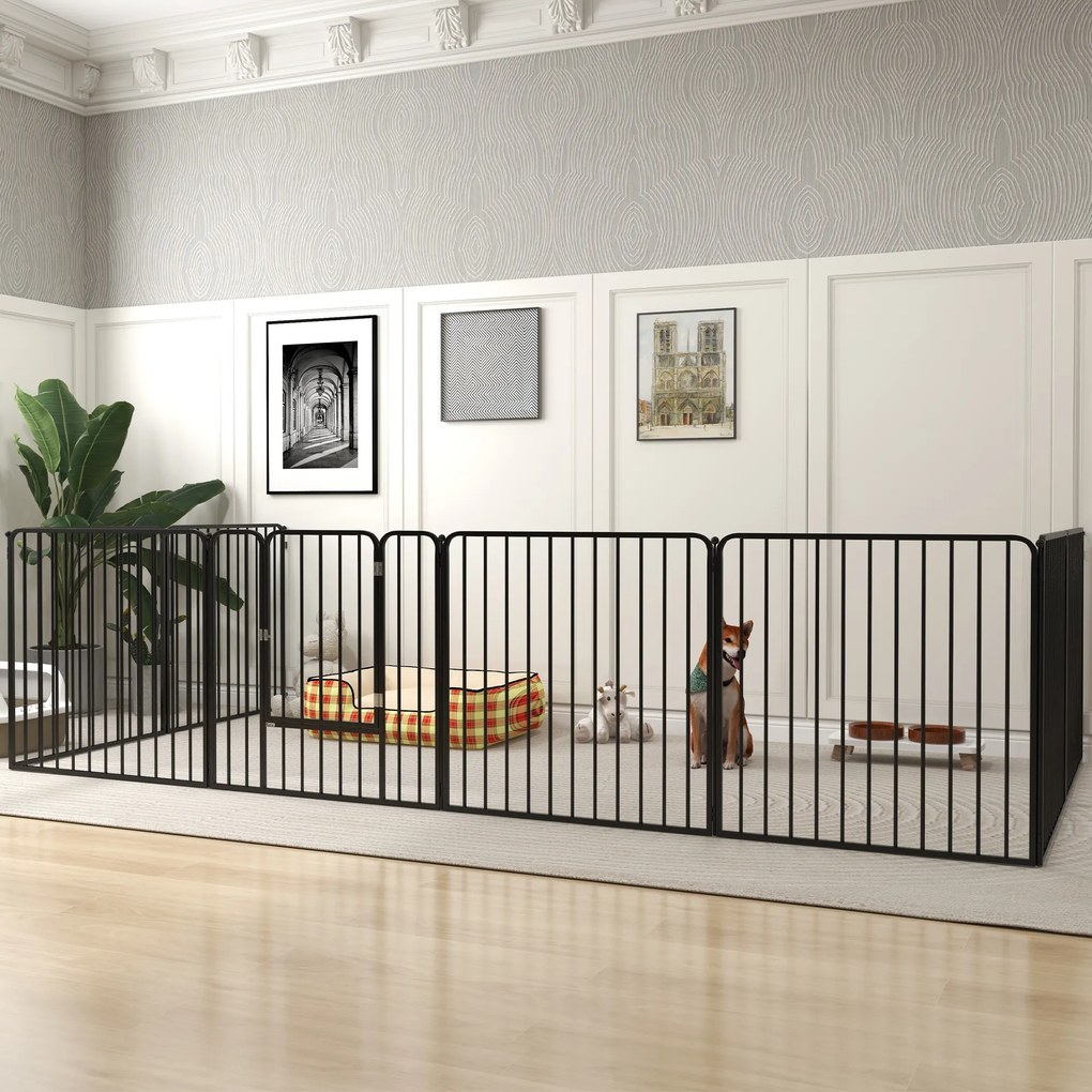 Pawhut tarc Joaca Caini – 6 Panouri Metalice, Rezistent Interior/Exterior | Aosom Romania