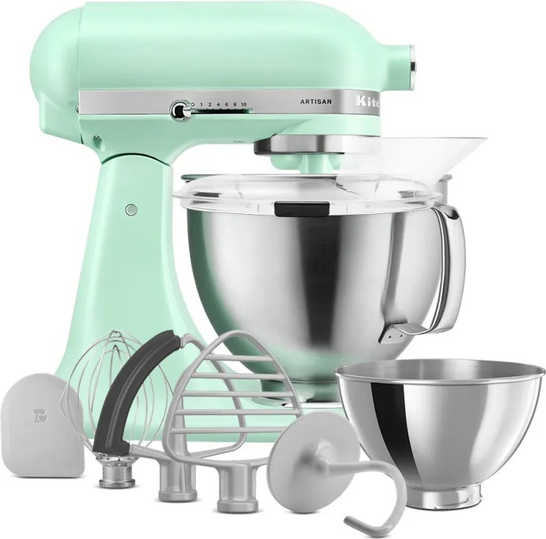 Mixer planetar KitchenAid Artisan Spearmint – Culoarea anului 2026, Model 5KSM195PSESD, 300 W, 4,7 l, Menta