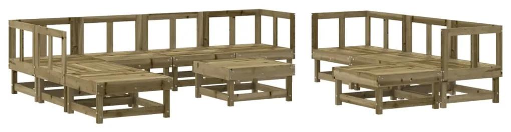 3186416 vidaXL Set mobilier de grădină, 11 piese, lemn de pin tratat
