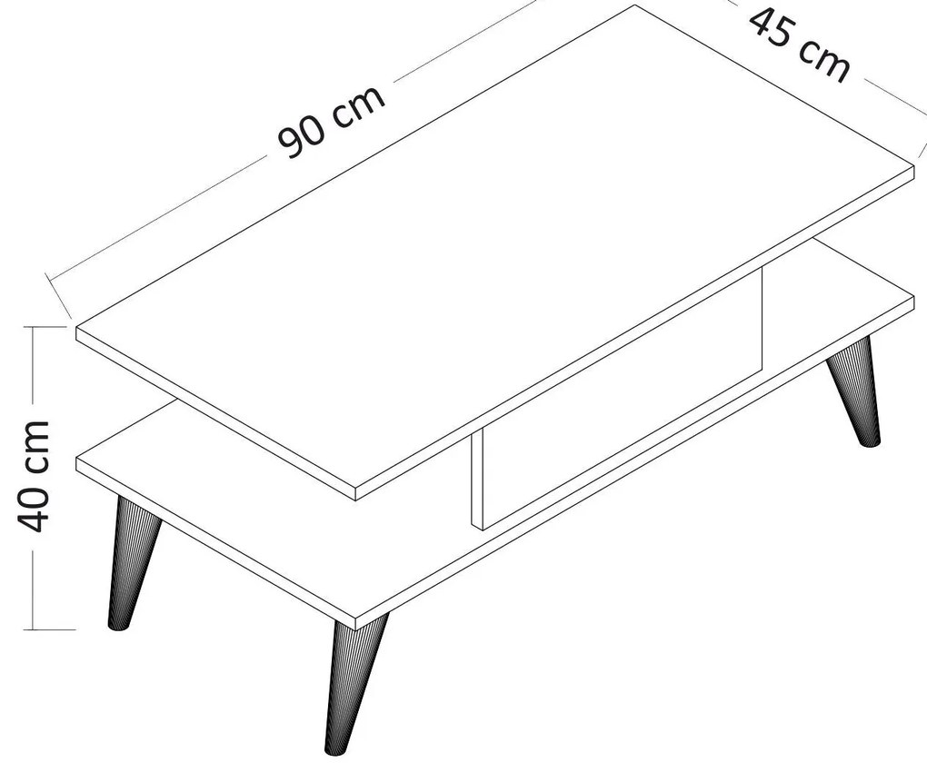 Măsuță de cafea Disevo 1 (negru + alb) . 1093180