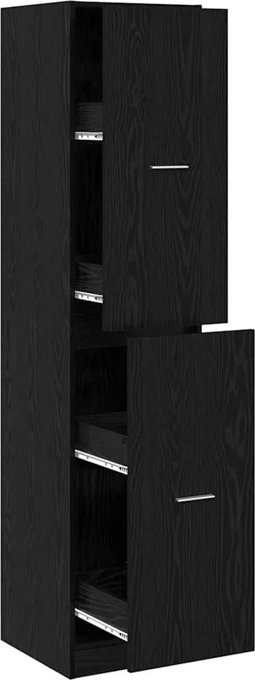vidaXL Cabinet de Apotecă Stejar negru 40 x 41 x 174.5 cm