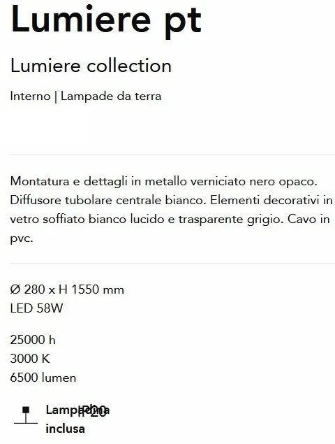 Lampadar/Lampa de podea LED design modern Lumiere pt