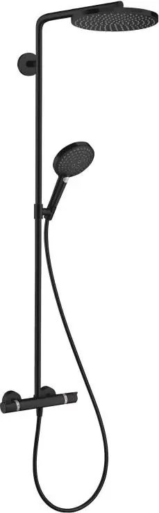 Coloana de dus cu baterie termostatata negru mat Hansgrohe Raindance Select S 240