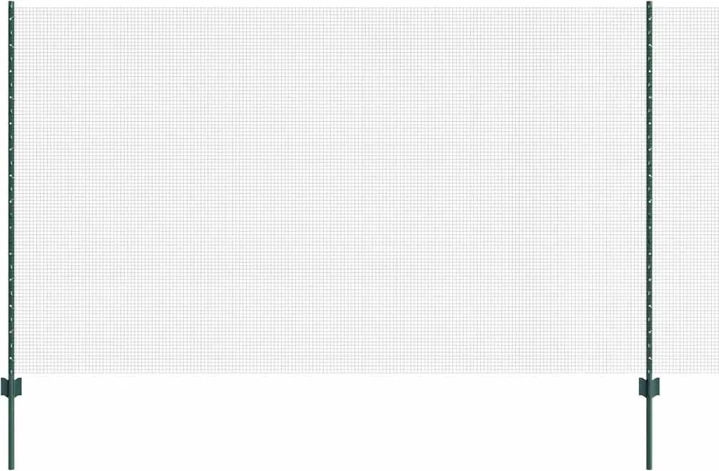 vidaXL Gard cu Stâlp Verde 1,4 x 25 m Oțel și PVC