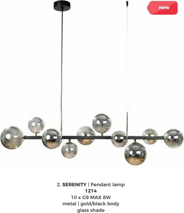 Lustra cu 10 surse de lumina SERENITY negru