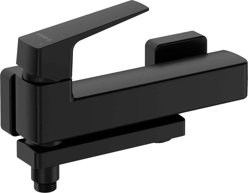 Baterie pentru cada, montare pe perete, negru, pipa plianta, Deante Blur Negru