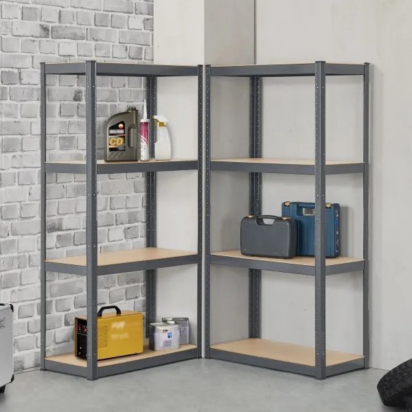 Jusky Set 2 rafturi - 160 x 80 x 40 cm - gri