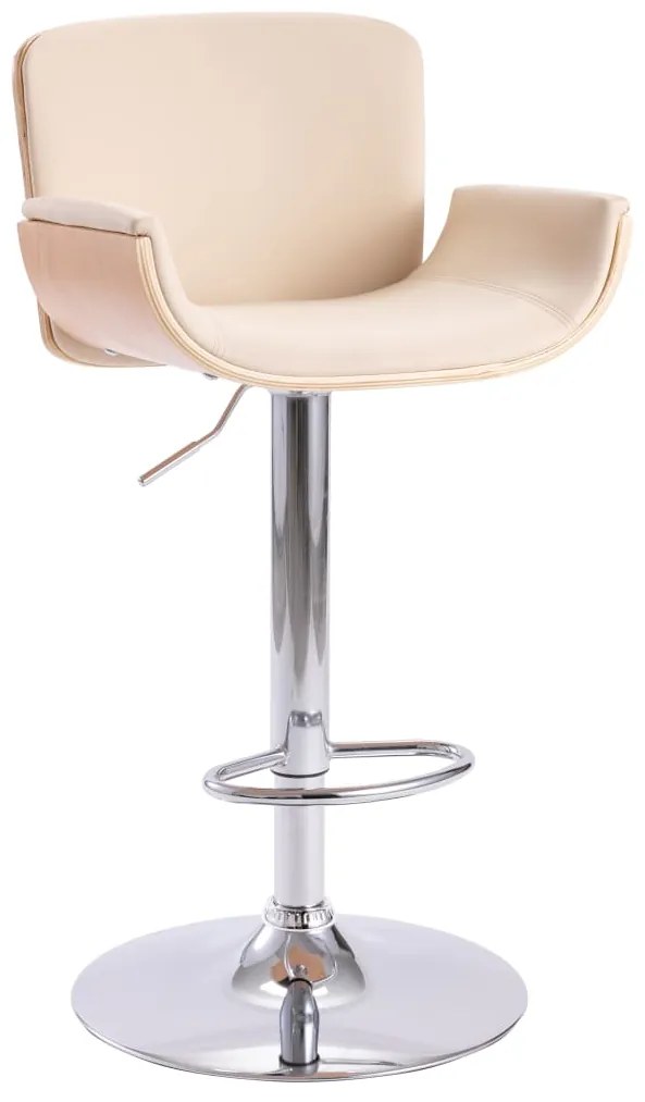 vidaXL Scaun de bar, crem, piele ecologică