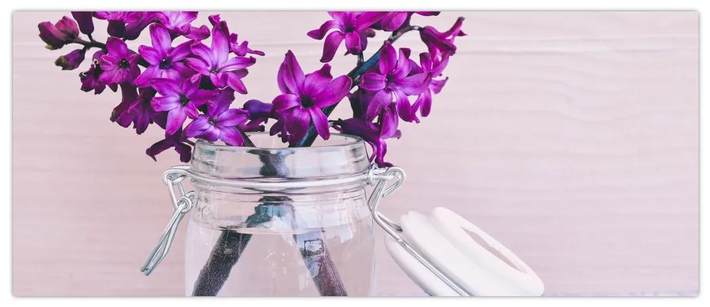 Tablou cu flori violete (120x50 cm)