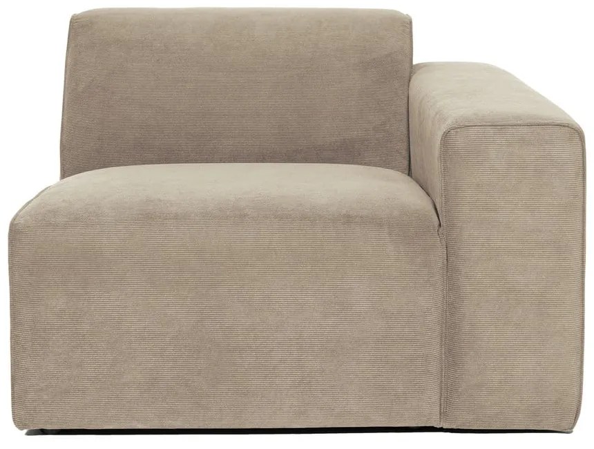 Modul pentru canapea bej din catifea reiată (partea dreaptă) Sting - Scandic