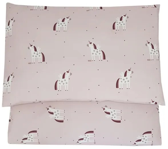 Lenjerie de pat din muselină de bumbac pentru pătuț UNICORN 2 piese EKO