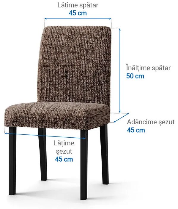 Huse bielastice VITTORIA maro scaun cu spatar 2 buc (45 x 45 x 50 cm)