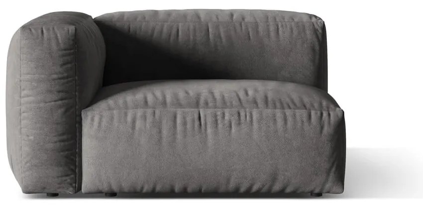Modul pentru canapea modulară gri cu tapițerie din catifea (cu colț pe partea stângă) Martina – Micadoni