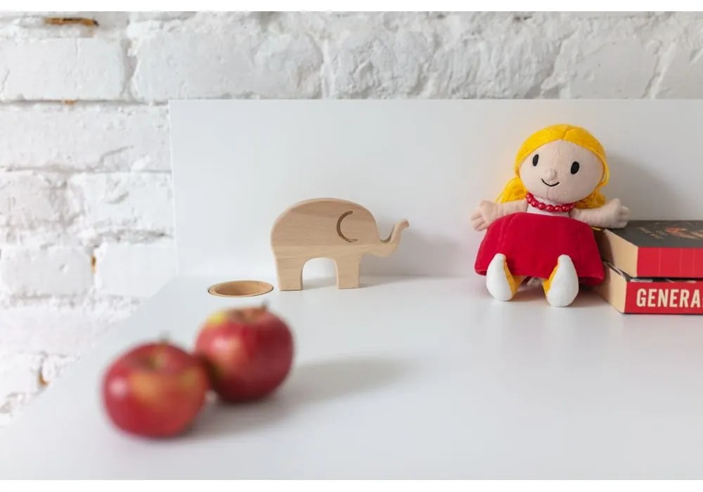 Birou cu bază din lemn de frasin Ragaba Luka, lungime 85 cm, alb