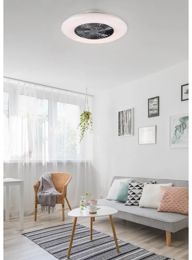 Plafonieră albă-argintie LED Visby – Trio