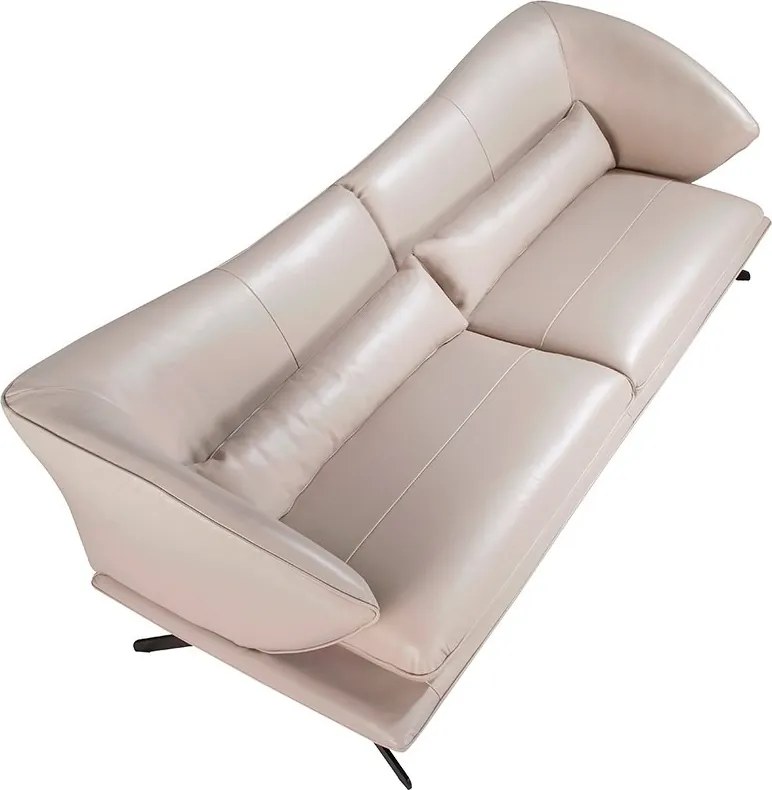 Canapea 3 locuri eleganta cu spatar original Cowhide leather taupe grey