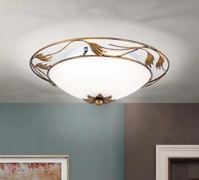 Plafoniera design rustic diametru 40cm Fleur DL 7-509/40 Antik OR