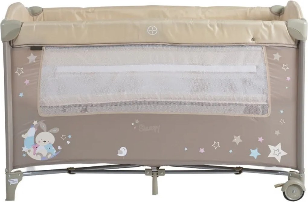 Patut pliant transformabil in tarc copii NOVOKIDS™ Sleepy NEST, 60X120 cm, 2 Niveluri, Masa infasat, Jucarie Carusel cu jucarii din plus, Fermoar