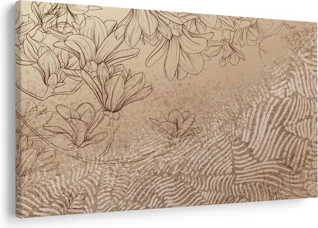 Tablou - Flori desenate (90x60 cm)