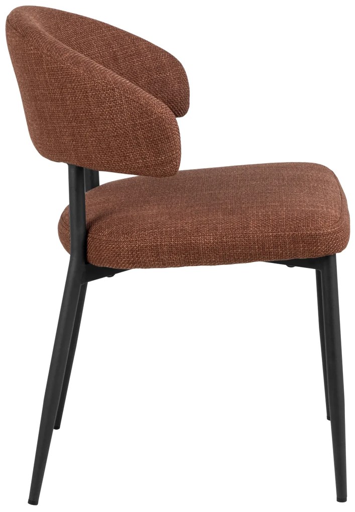 MAZZONI EXPORT IRIS Teracotă (material Basel 44) - SCAUN MODERN TAPIȚAT CU ȚESĂTURĂ ÎMPLETITĂ PENTRU SALON/SUFRAGERIE LOFT