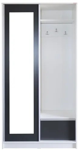 Cuier David Alb, 100 x 38 x 194 cm