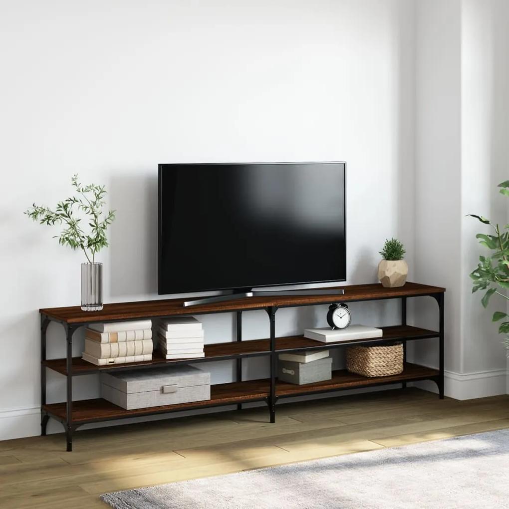 826758 vidaXL Comodă TV, stejar maro, 180x30x50 cm lemn prelucrat și metal