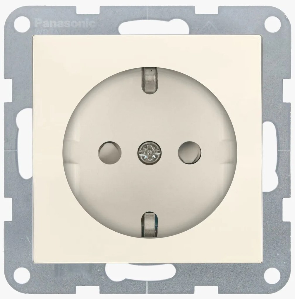 Priza simpla cu impamantare, protectie copii, 16A, IP20, Bej, Panasonic Karre Plus 55