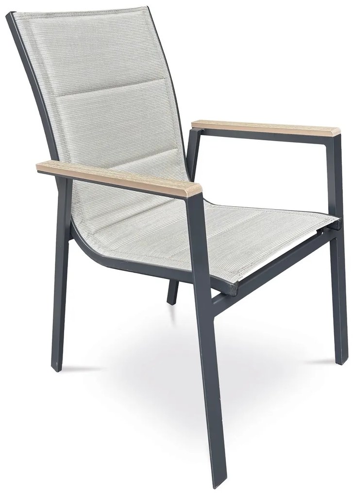 Autronic Scaun de grădină, aluminiu, textil, bej, AZC-S1110 BK