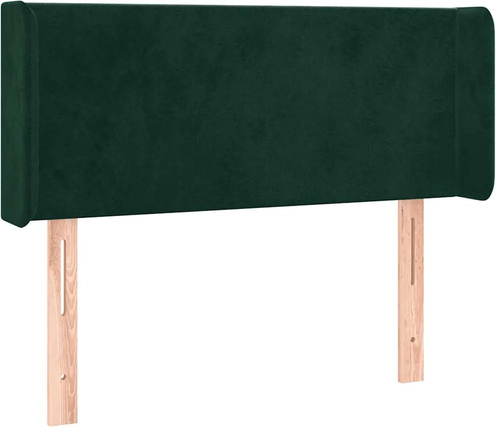 vidaXL Tăblie pat cu aripioare verde închis 83x16x78/88 cm catifea
