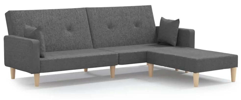 3080511 vidaXL Canapea extensibilă 2 locuri, cu taburet, gri deschis, textil