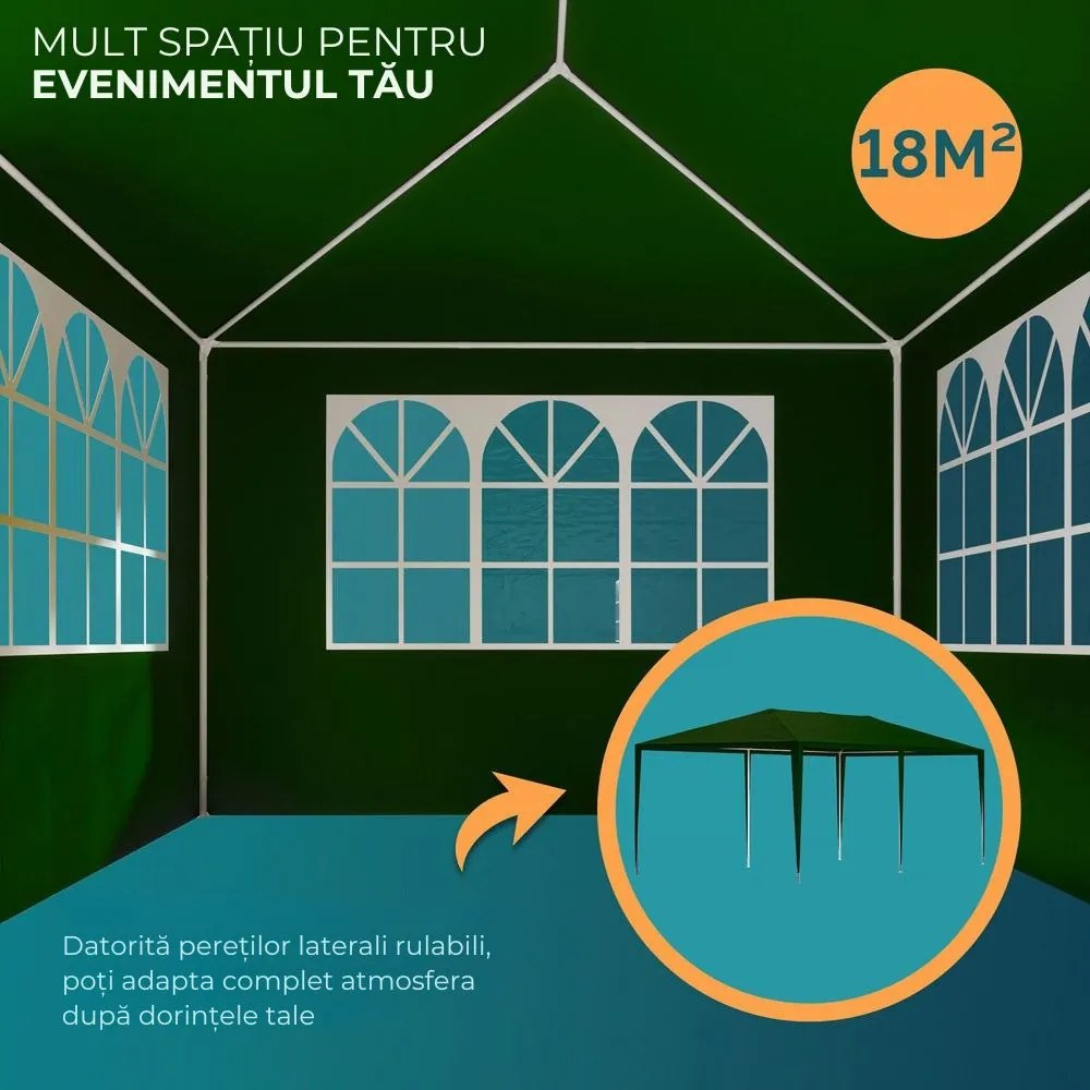 Cort de petrecere NEAPOL, 3x6m, verde Jurhan