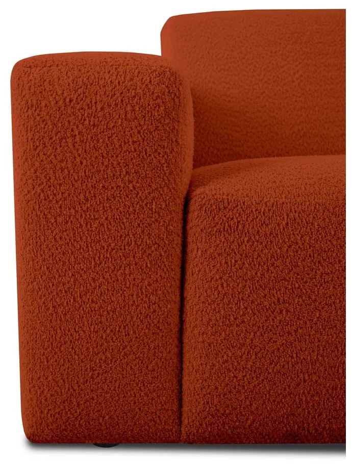 Colțar cărămiziu cu tapițerie din stofă bouclé (în formă de "U") Roxy – Scandic