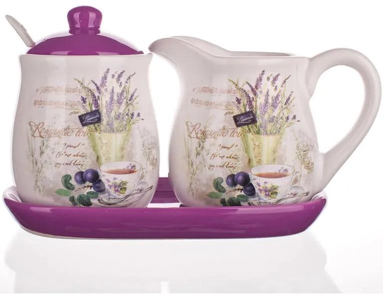 Cană din ceramică pentru lapte și zaharniță Lavender, BANQUET