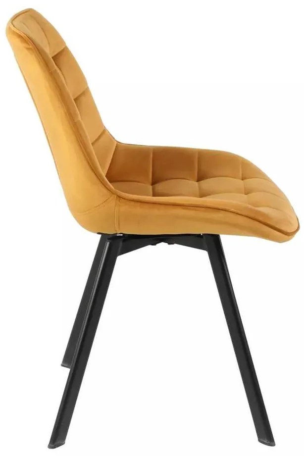 Scaun de bucătărie Albons Velvet, galben