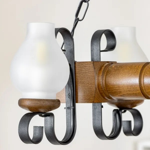 Lustră pe lanț Brilagi RUSTIC 4xE14/40W/230V fag/nuc