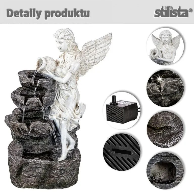 STILISTA Fântână de grădină Angel, 35 x 32 x 49 cm