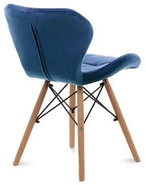 SET 4x scaun de sufragerie TRIGO 74x48 cm albastru închis/fag