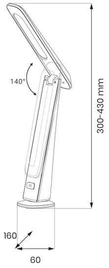 Lampă de birou LED reîncărcabilă cu dimmer TOP LED/4W/5V 1800 mAh 3000/4000/5000K maro/negru