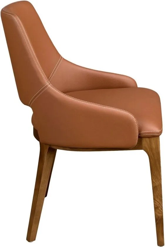 Scaun design LUX, Nuc, Piele sintetica, Brown